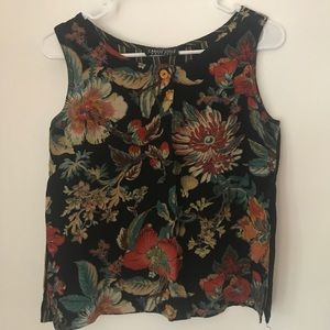 Floral & Striped Button-Top Tank